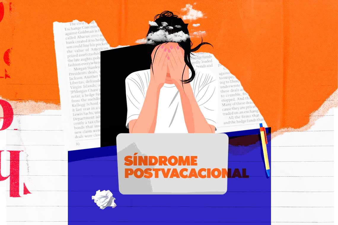 Imagen de la campaña de UGT sobre el síndrome posvacacional