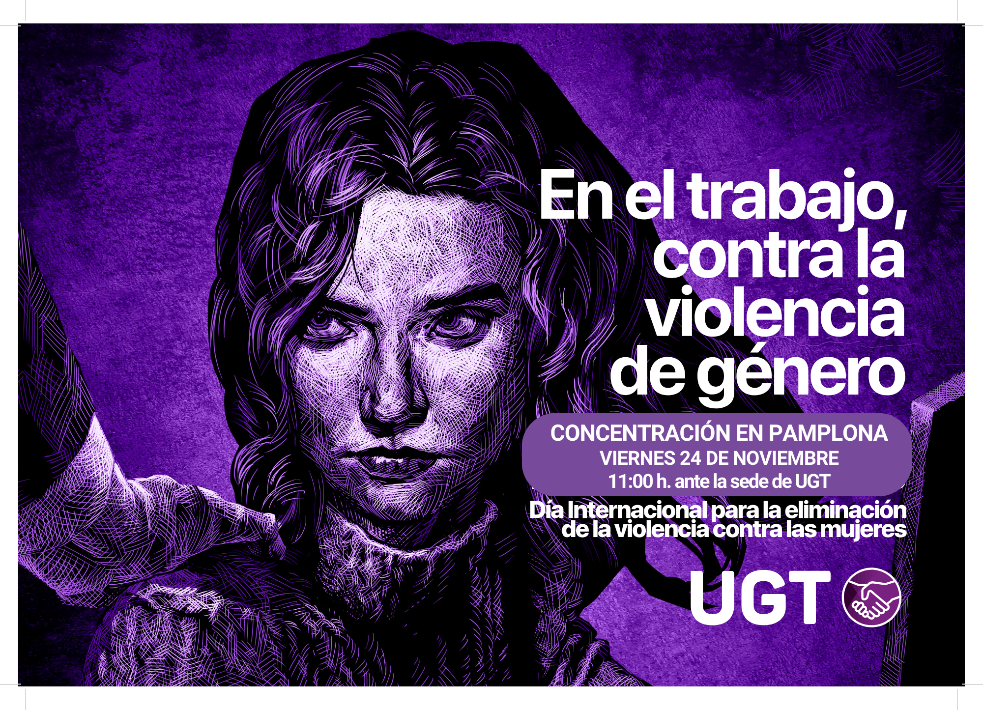 Imagen del cartel de UGT para conmemorar el 25N