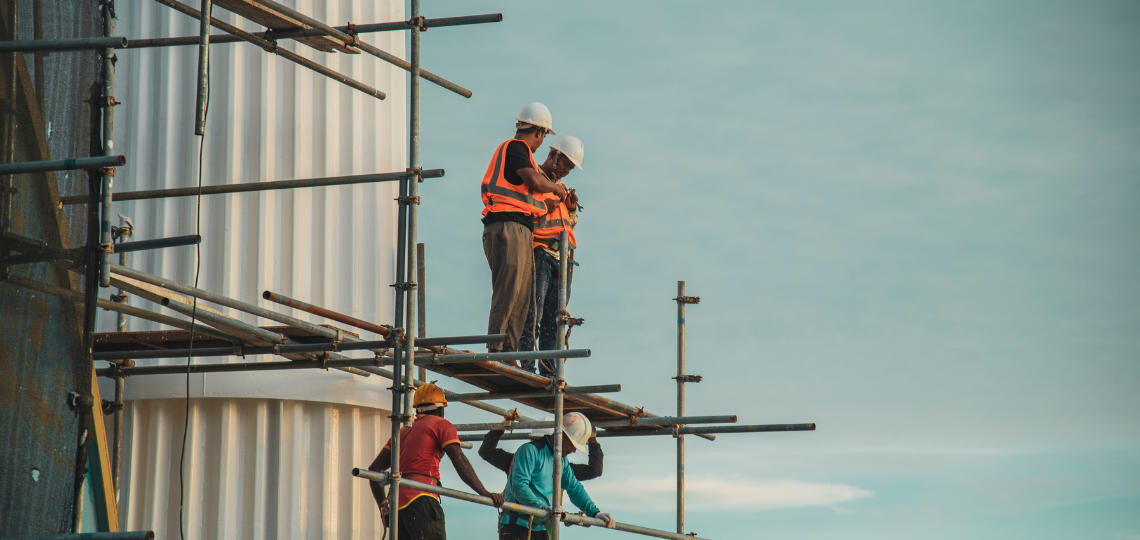 Imagen de unos trabajadores de la construcción