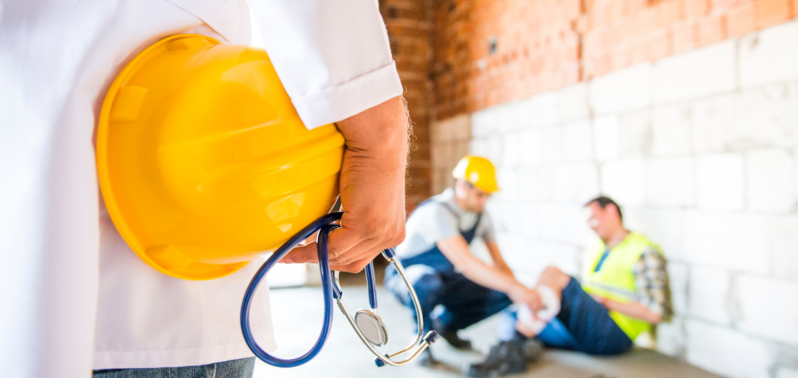 Imagen de un trabajador herido en un accidente laboral