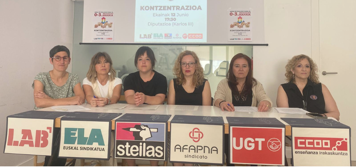 Rueda de prensa de la intersindical del ciclo 0-3