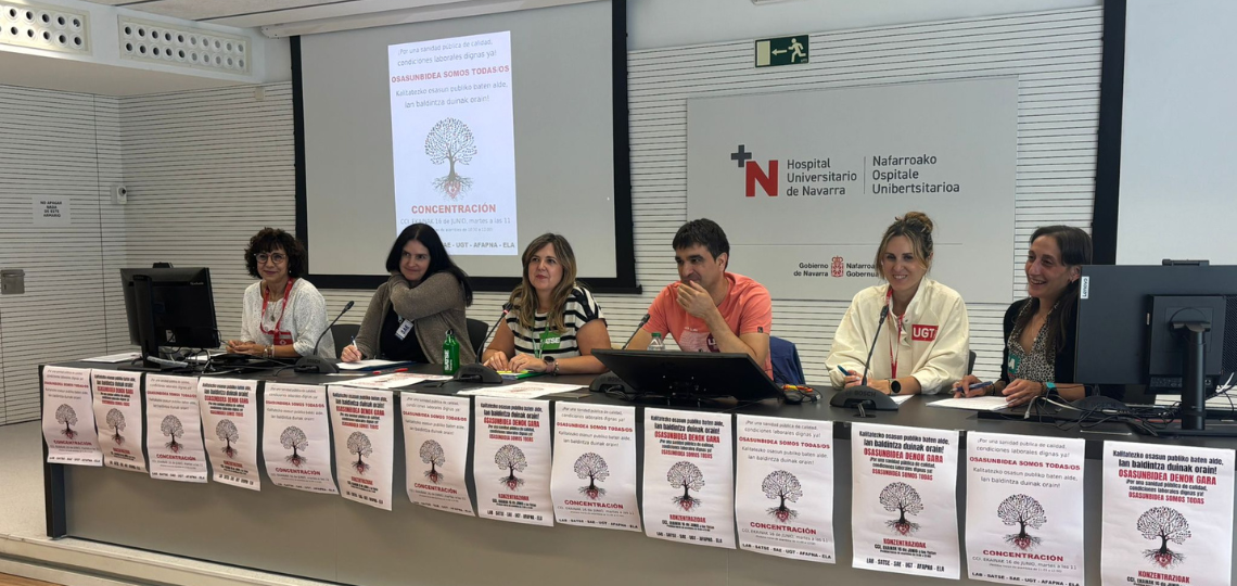 Rueda de prensa de la intersindical de salud