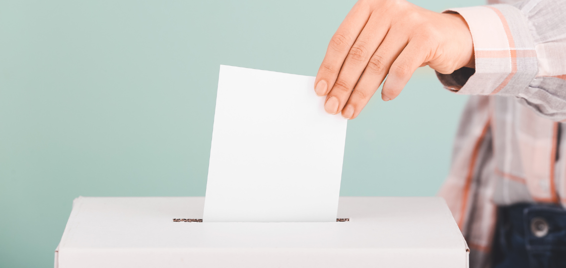 Imagen de una persona votando