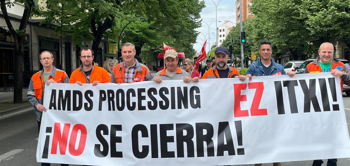 Protesta de la plantilla de Arcelor Mittal en Legasa