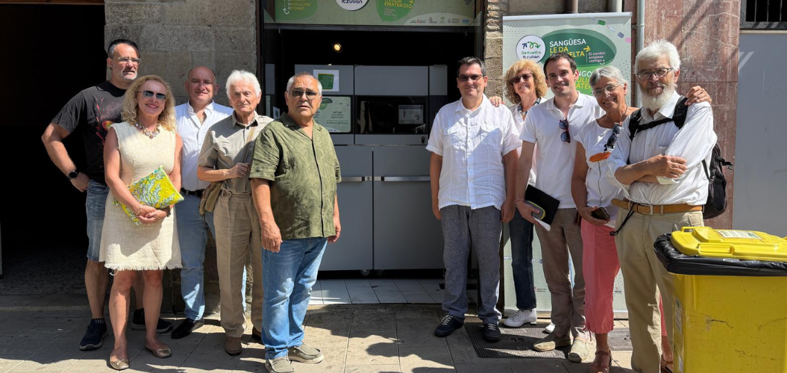 Visita de UGT Navarra al proyecto piloto de reciclaje en Sangüesa