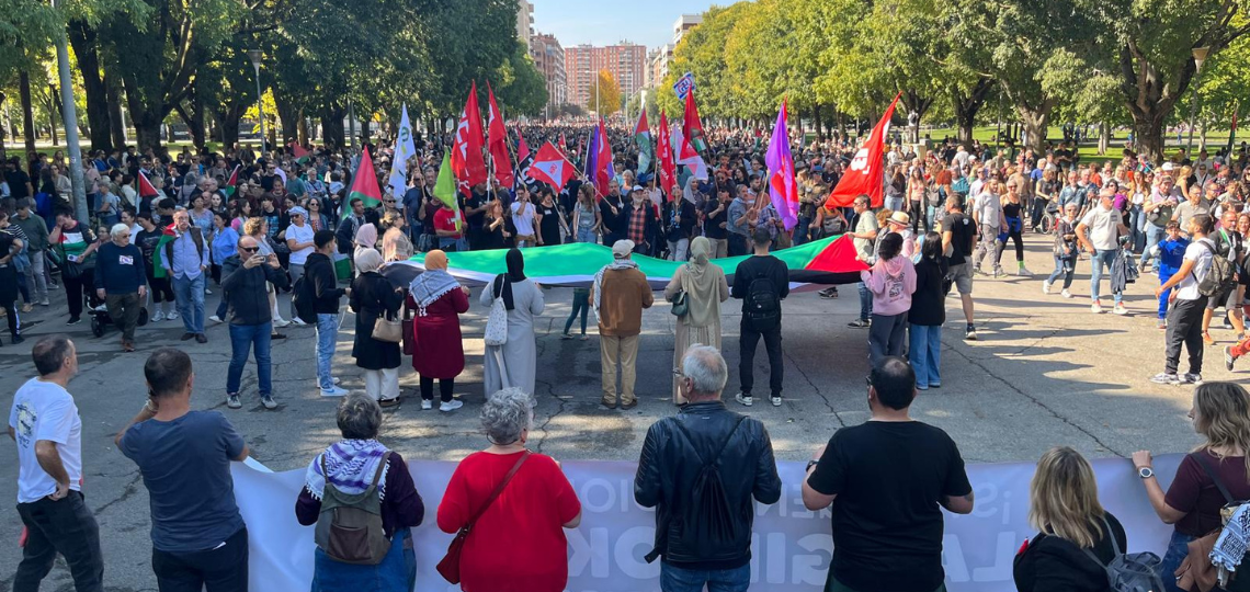 Manifestación en Pamplona en solidaridad con el pueblo palestino