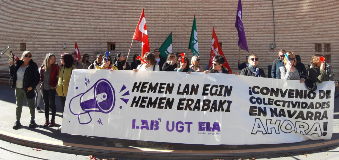 Concentración en Tudela para exigir la negociación del I Convenio de Restauración Colectiva de Navarra