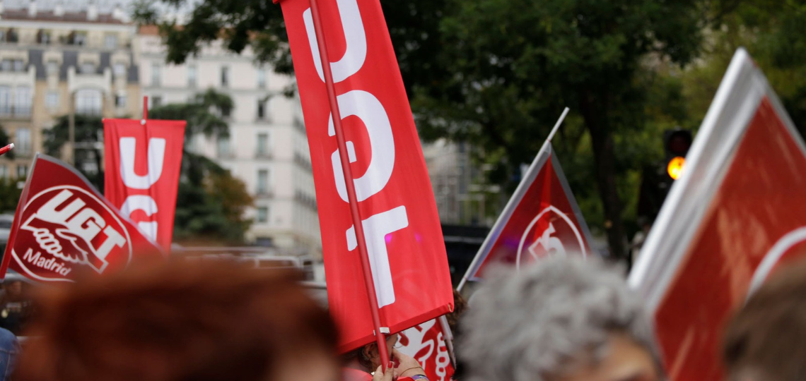 Imagen de una movilización de UGT