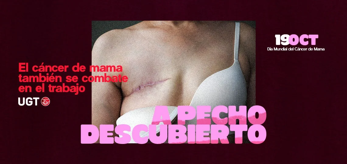 Cartel de UGT con motivo del Día Mundial del Cáncer de Mama