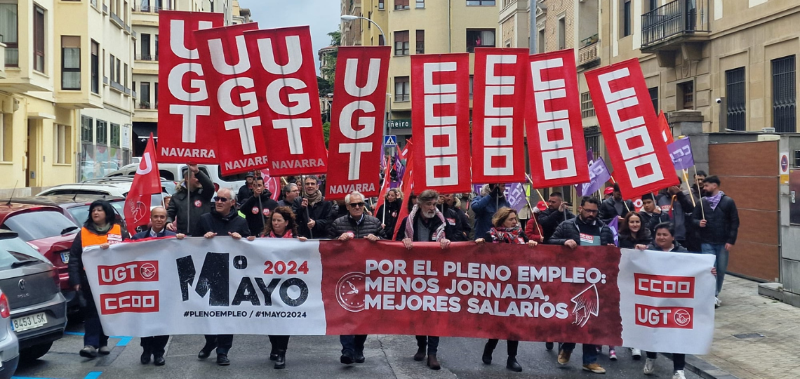 Manifestación en Pamplona por el Primero de Mayo
