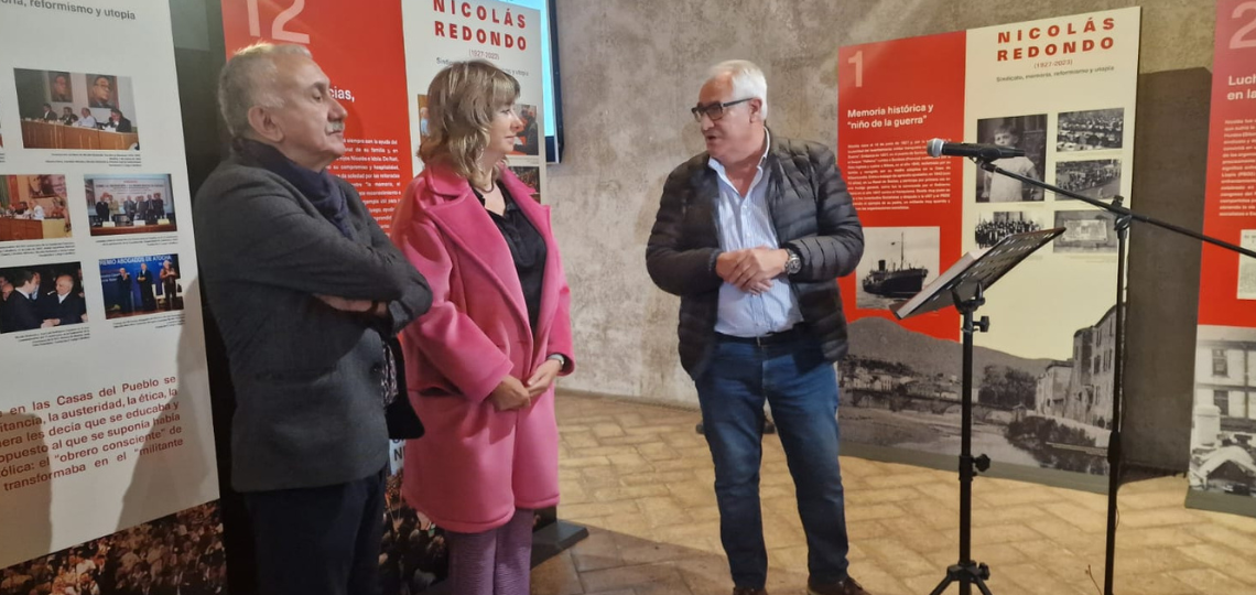 Inauguración de la exposición sobre Nicolás Redondo en Pamplona