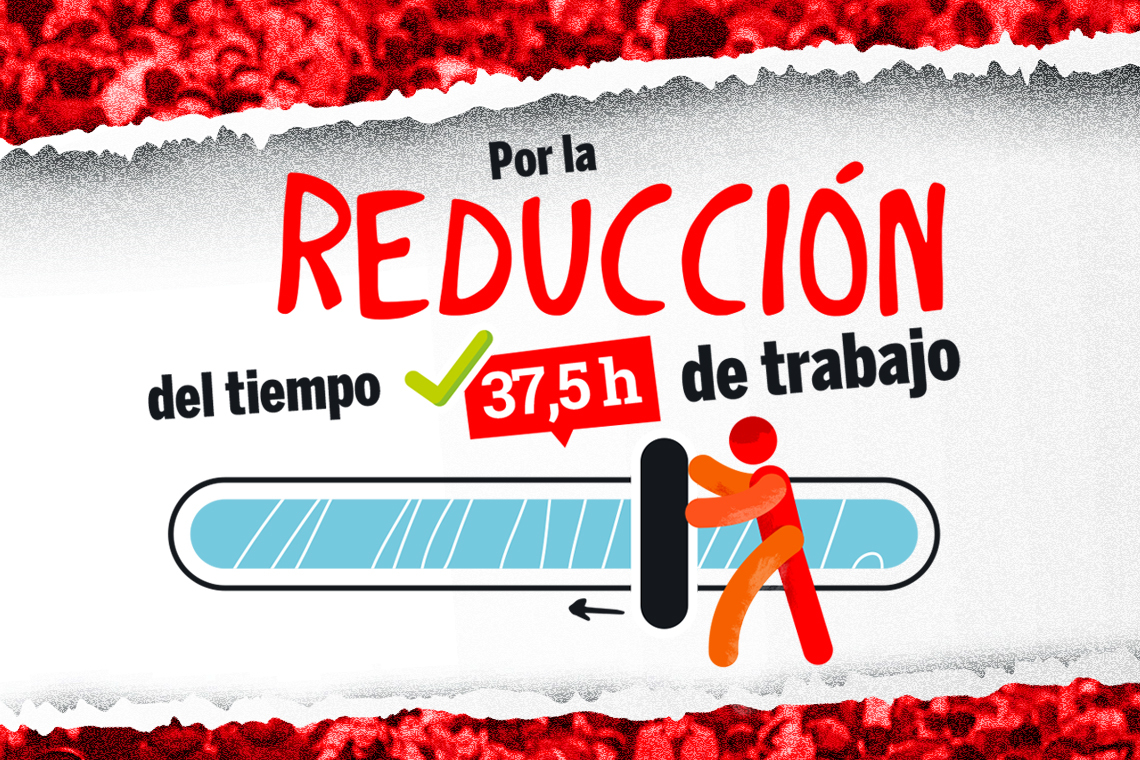 Imagen de la campaña de UGT para reclamar la reducción de la jornada laboral